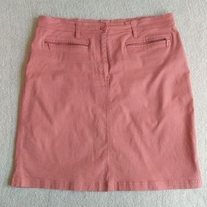 Coral stretch jean skirt
